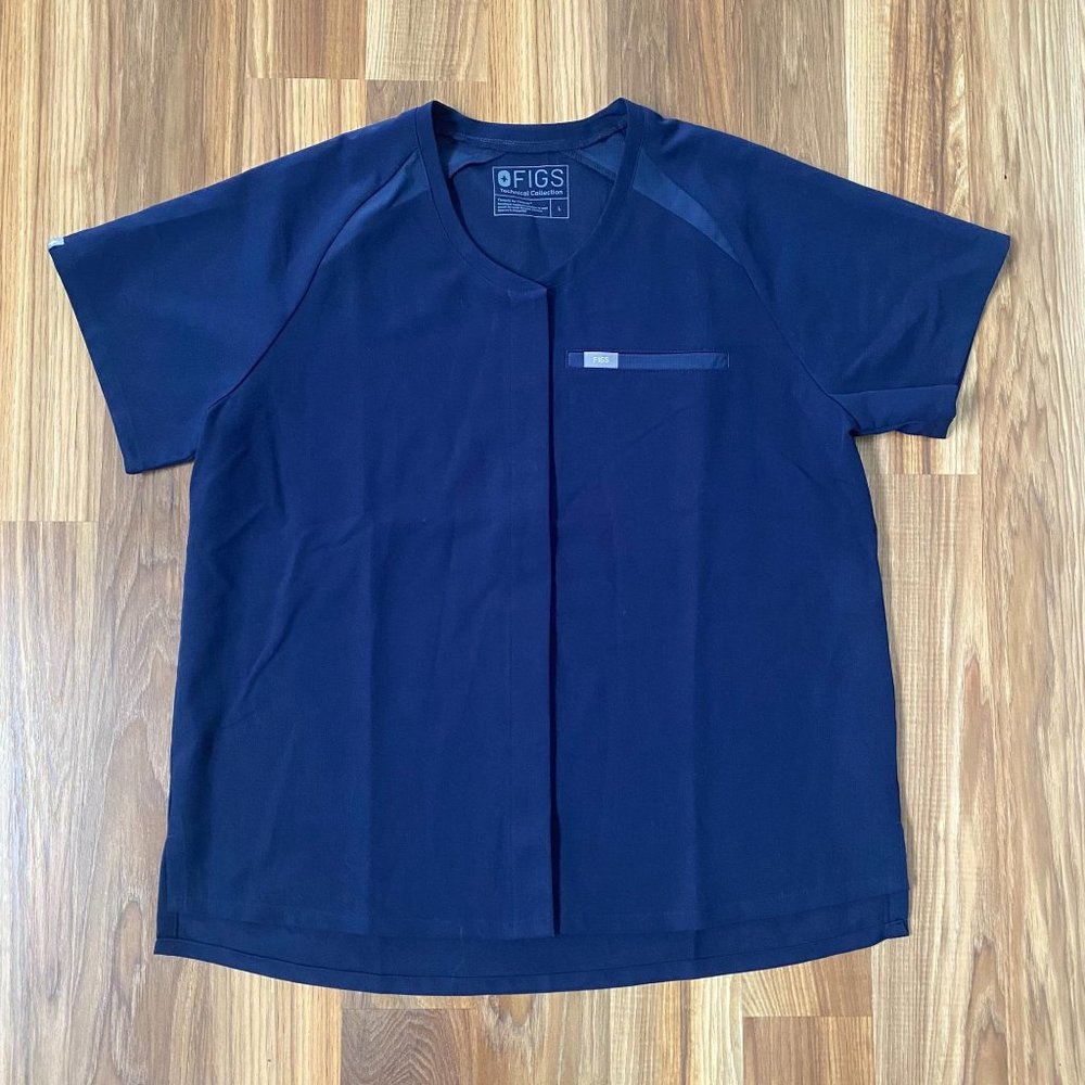 FIGS Tela Scrub Top Navy Large L